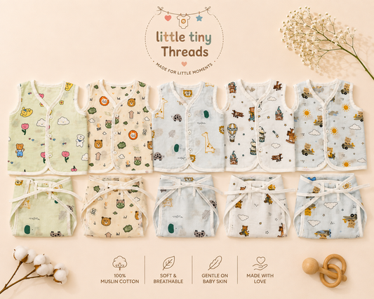 Muslin Jabla & Nappy - Set of 5
